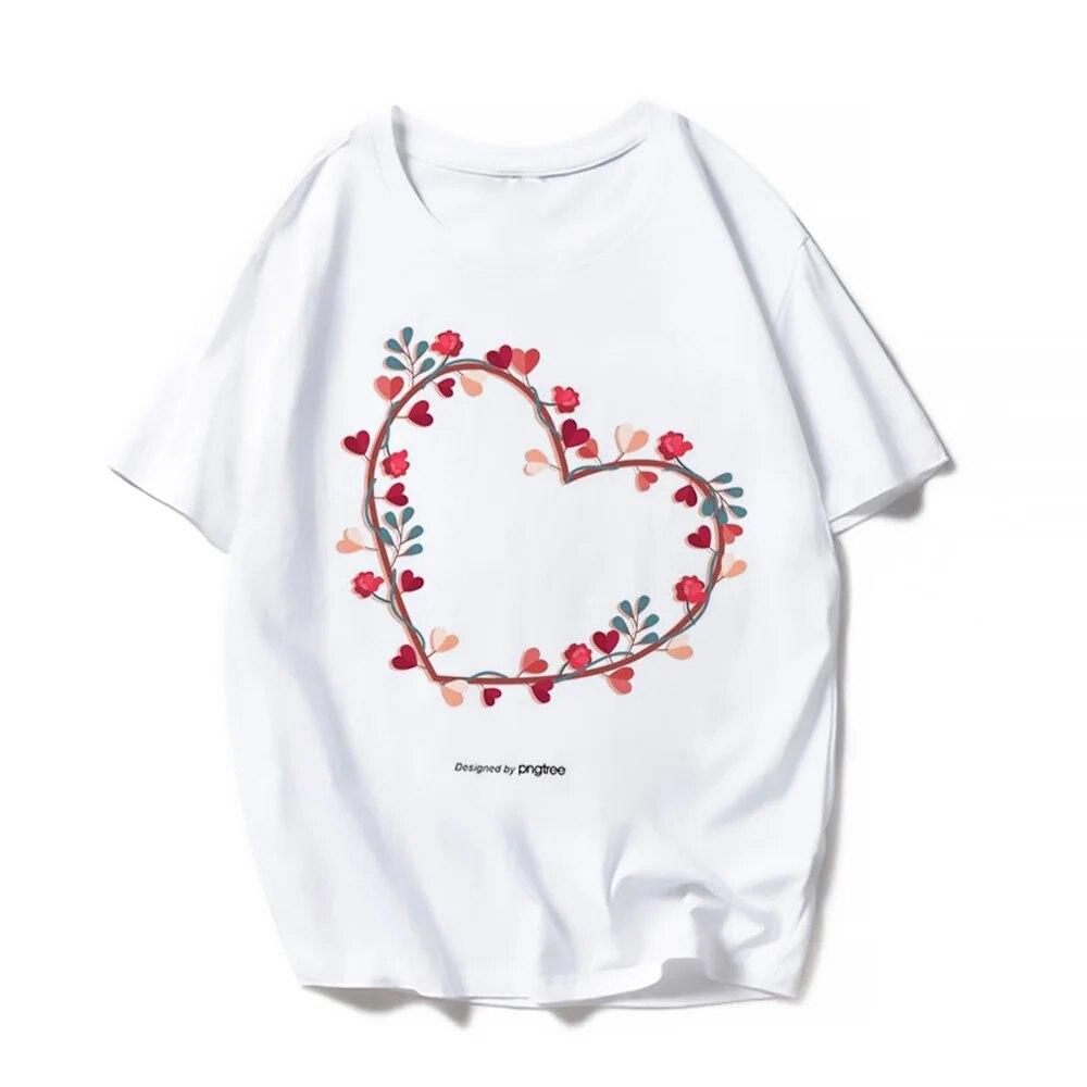 Grafické tričko Dámské oblečení 90. léta Sladké srdce lásky Valentýn Dámský potisk T Oblečení Léto Dámská móda Trička s krátkým rukávem