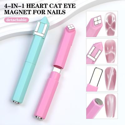 4 In 1 Strong Magnetic Multi-functional Nail Magnet Tool Pens for Cat Eye Effect 3D Four-leaf Clover Pattern for Salon DIY Manic