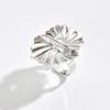 Hollow flower ring European and American niche design sense irregular spiral imitation pearl open ring jewelry women