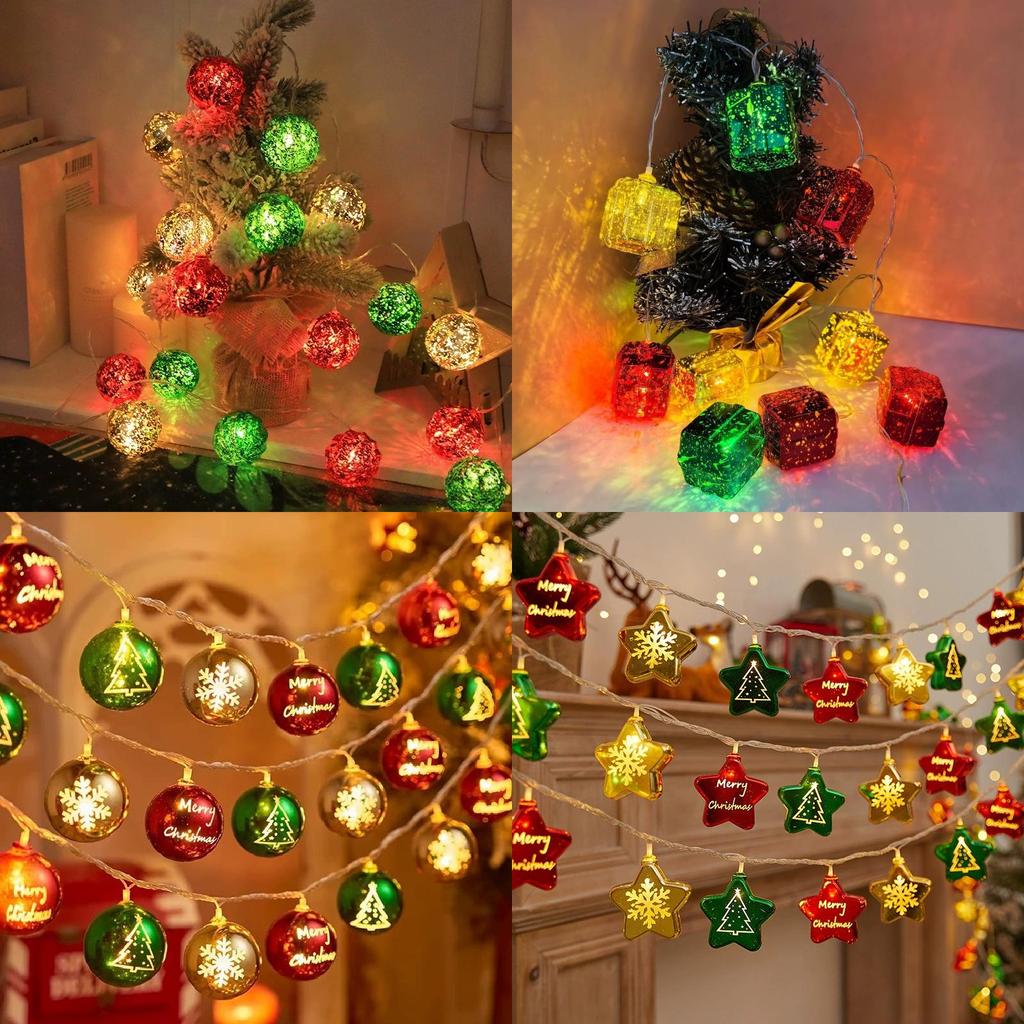Christmas Led Indoor String Lights With Gift Box Ball For Festive Decor