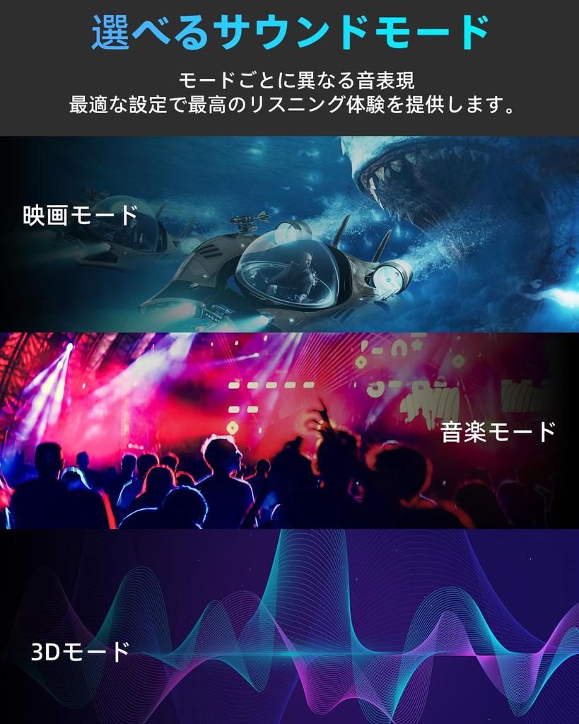 Erasiny Soundbar for TVs, Bluetooth Compatible, 3 EQ Modes for Music, Games, and Movies, USB Playback, AUX, Optical Digital, and HDMI (ARC) Supported