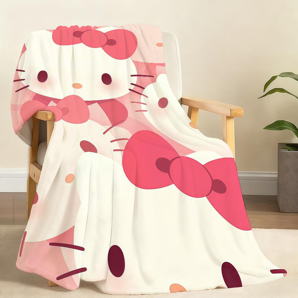 Kawaii H-Hello K-Kitty Blanket Soft Throw Blanket for Home Bedroom Bed Sofa Picnic Travel Office Rest Cover Blanket Gift