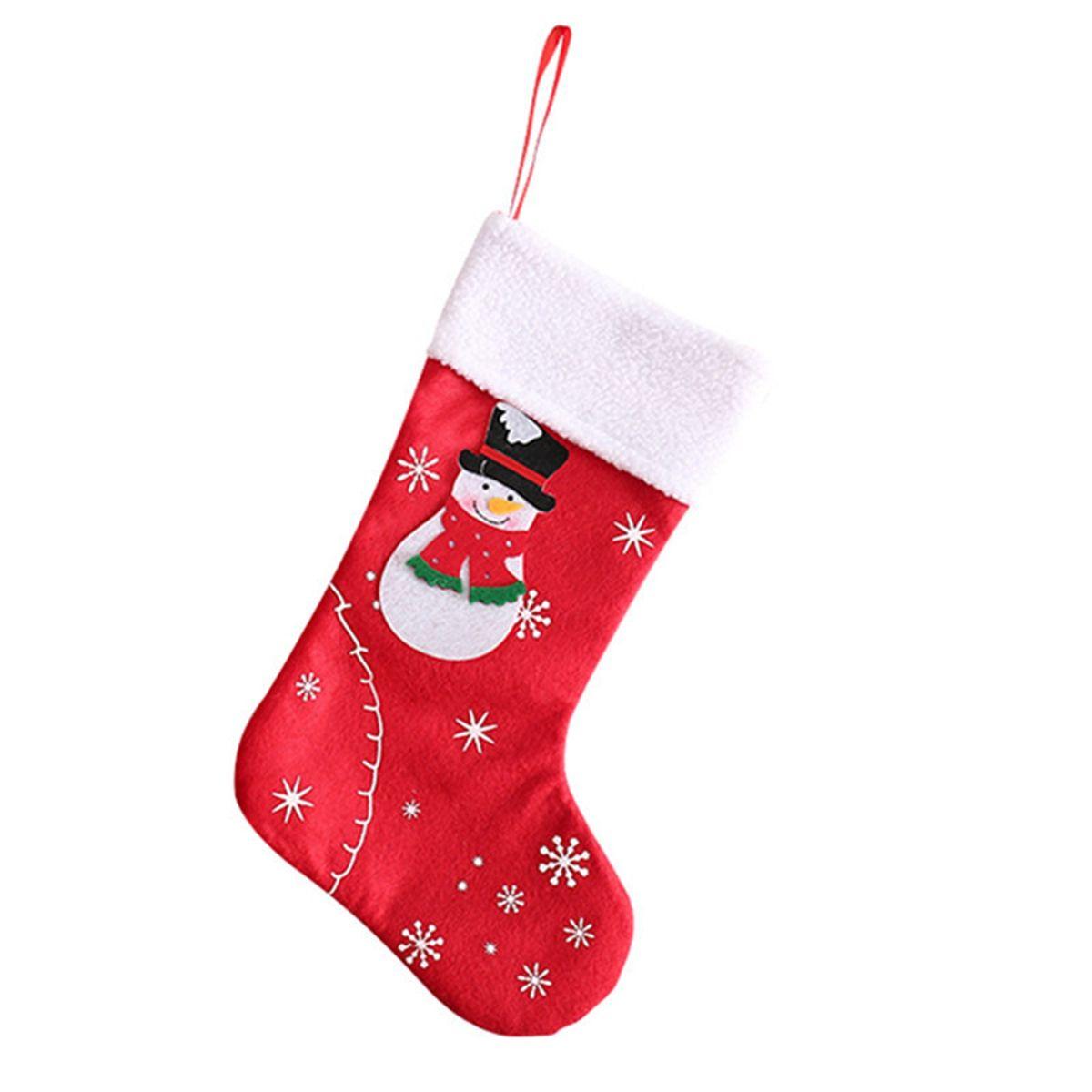 

Non-woven Fabric Cute Snowman Christmas Stockings Gift Pocket Christmas Tree Decor Candy Sock Bags Snow