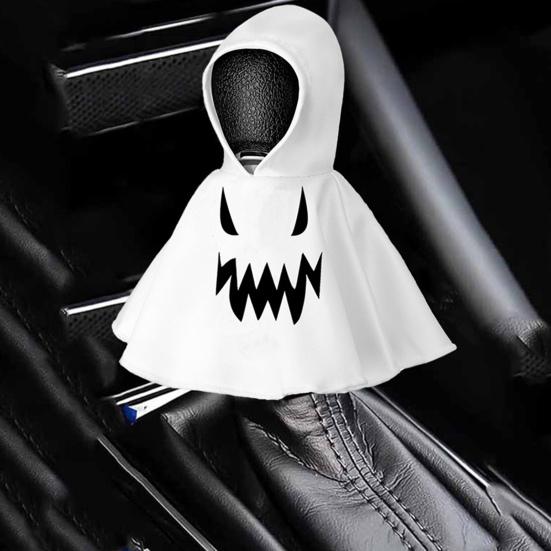 1/6Pcs Halloween Ghost Hoodie Goose Outfits Car Gear Shift Cover Decoration Garden Goose Statue Clothing Auto Hooded Sweatshirt Shift Knob Protector