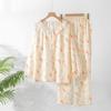 2026 Frühling und Herbst Damen-Pyjama-Set 100% Baumwollgaze Niedlich Süß Langarm-Strickjacke Dünne Hauskleidung Zweiteiliges Set