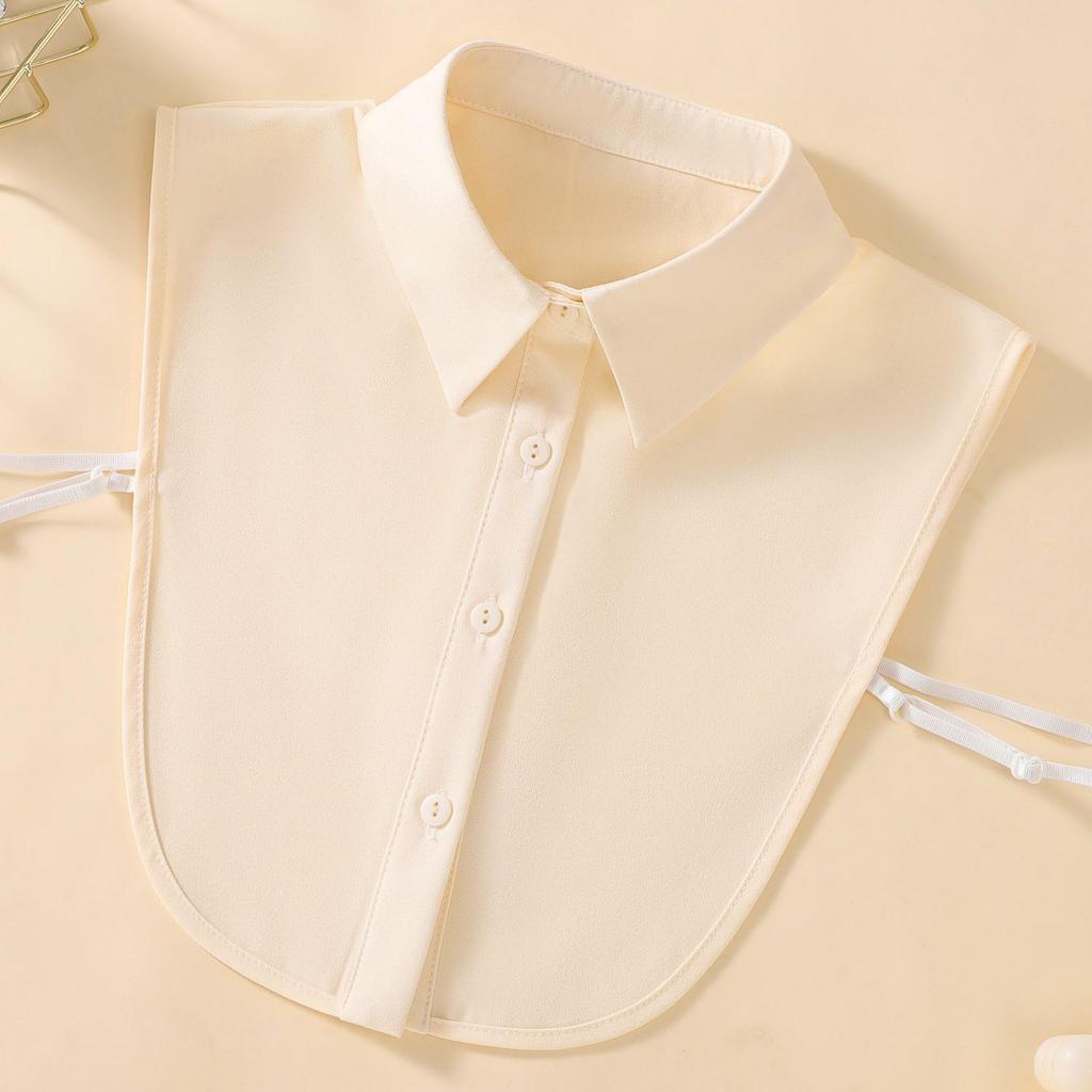 Women's Chiffon Half-Shirt Decorative Collar for Professional or Casual Wear