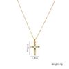High Grade Cross Zircon Pendant Necklace Stainless Steel Light Luxury Geometric Choker Jewelry Party Gifts For Women Girls