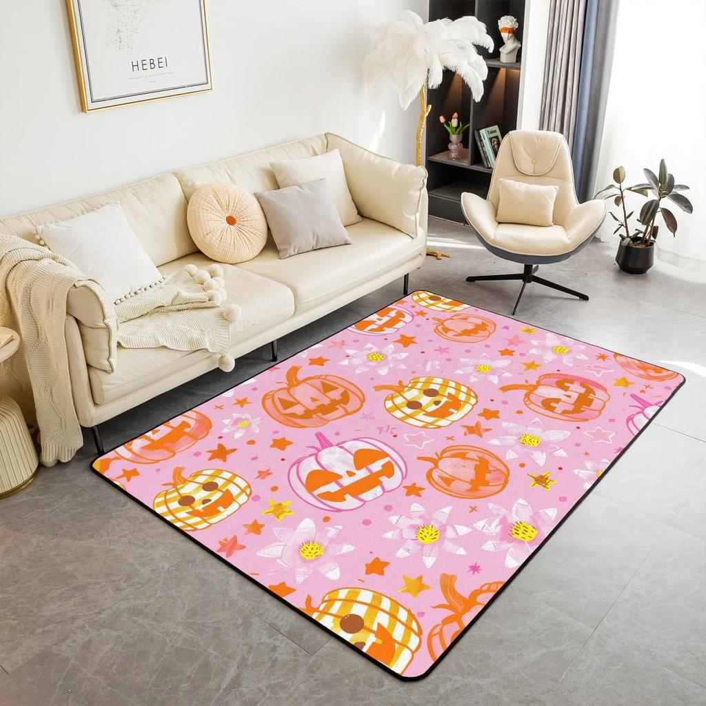 Erosebridal Moth Skull Moon Area Rug 4'11" X 3'3" Bohemian Stars Exotic Living Room Rugs Starry Sky Mysterious Decorative Carpet Black and W