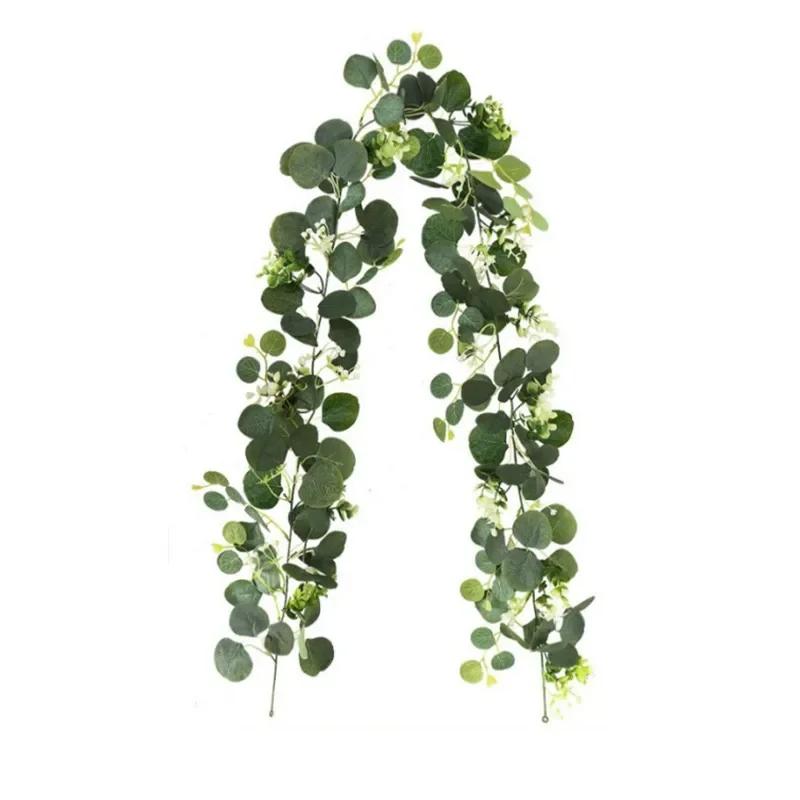 

1pc/2pcs 180cm Artificial Eucalyptus Garland Hanging Fake Plants Vine for Room Wedding Arch Table Runner Home Party Decor