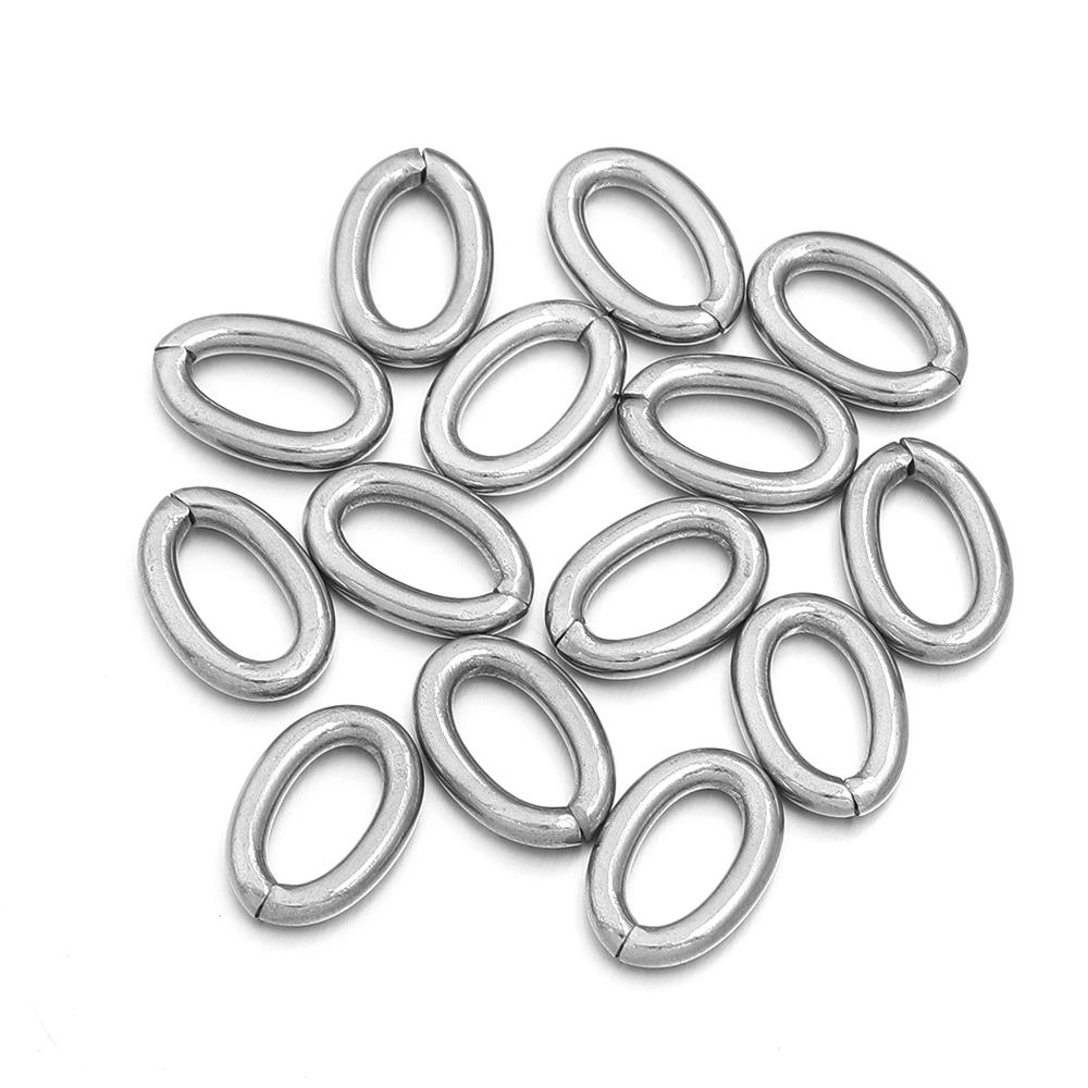 20pcs/lot Oval Stainless Steel Open Jump Rings Connectors Split Rings For DIY Bracelets Jewelry Making Materials Accessories