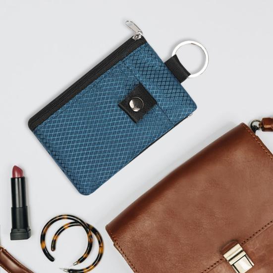 Neck Hanging Card Holder with Lanyard, Transparent ID Sleeve & RFID Blocking Wallet