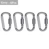 1/2/4/6/10Pcs Aluminum D-Ring Carabiner Travel Kit Camping Equipment Aluminum Hanging Hook Buckle Keychain for Outdoor Camping Hiking(Black/Grey)