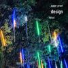 Waterproof Outdoor LED Meteor Shower Tree Lights: Decorative Hanging Lights for Courtyard and Christmas.
