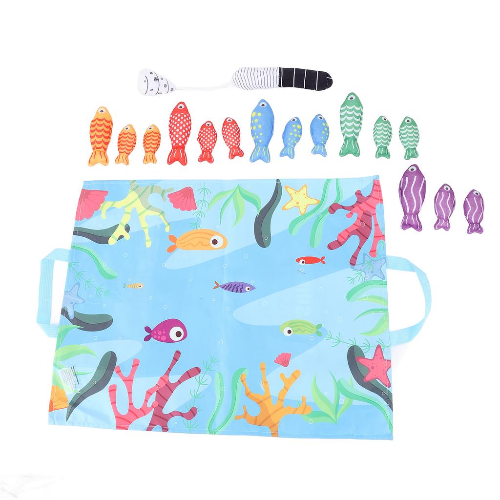 Cloth Fishing Game Hook and Loop Educational Color Matching Soft Fabric Fishing Toys for Toddlers