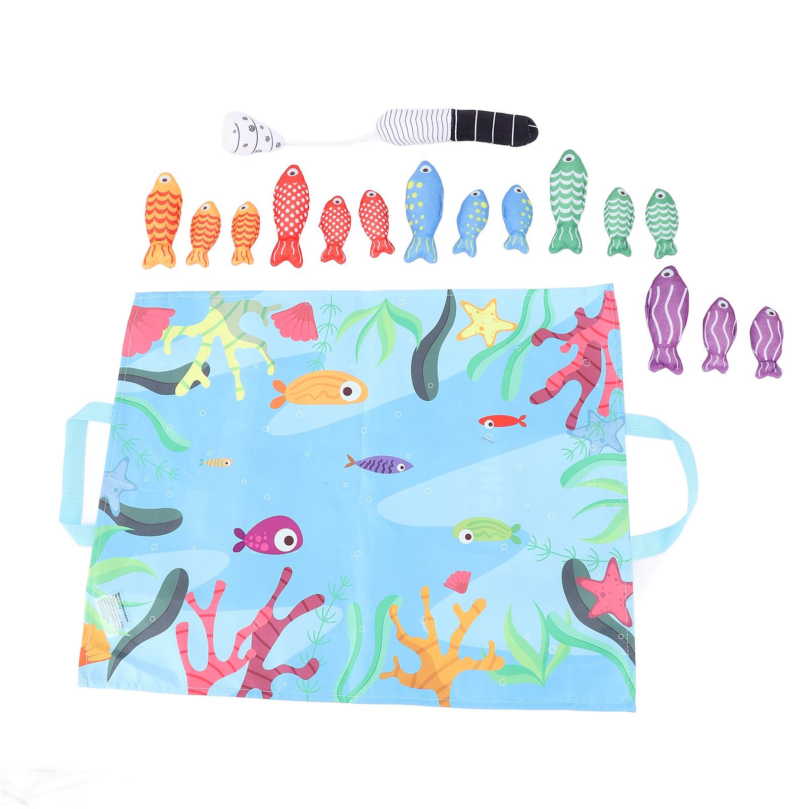 

Cloth Fishing Game Hook and Loop Educational Color Matching Soft Fabric Fishing Toys for Toddlers