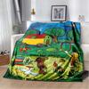 Janosch "Wie der Tiger Zählen Lernt" Flanelldecke, Weiche Warme Kuscheldecke mit Kinderbuch-Print, Gemütliche Bettwäsche für Kinder