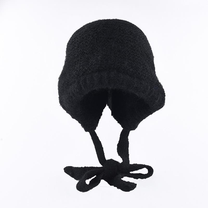 Mütze Damen Winter Warm Ohrenschutz Gestrickte Überziehmütze Sturmhaube Hut Band Doppelnutzung Plüsch Blitzmütze