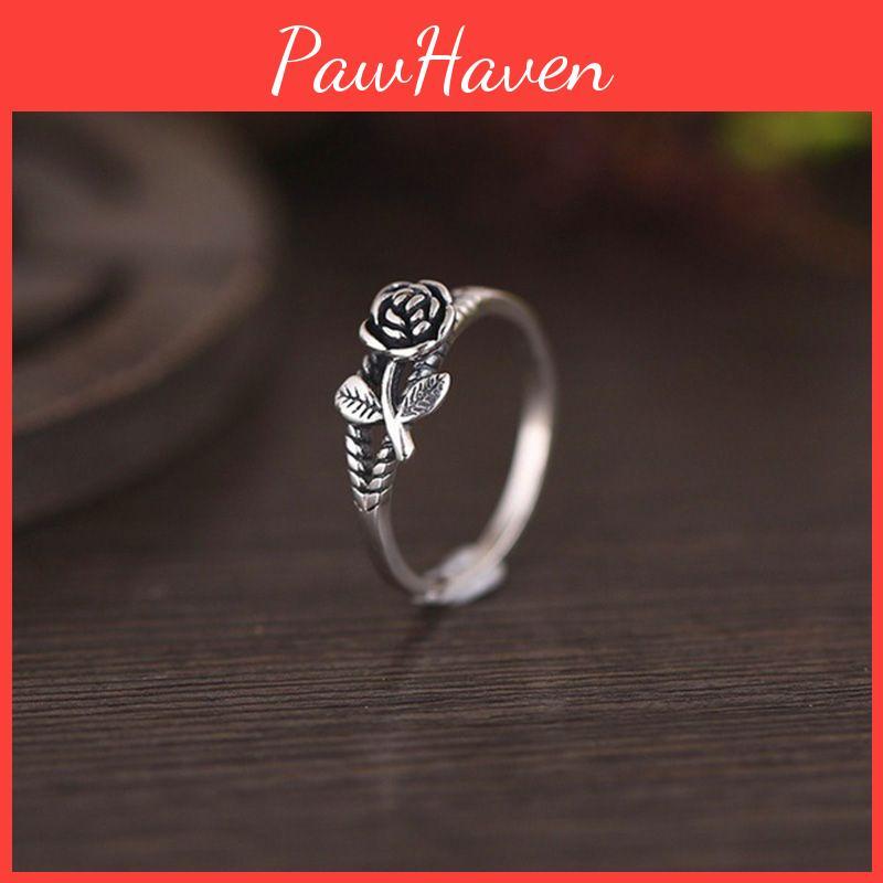 Chic Retro Gold And Silver Rose Rings Exquisite Floral Design For Women Alloy Material
