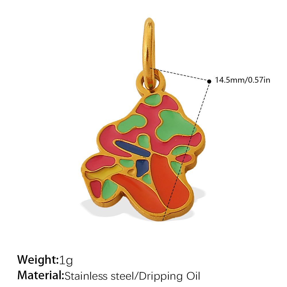 Adorable Multi-Shape Mushroom Pendant with Colorful Drip Oil Design