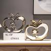Golden Apple Ornaments Creative Home Decor Light Luxury Apple Crafts for Dining Table Wine Cabinet Christmas Decoration