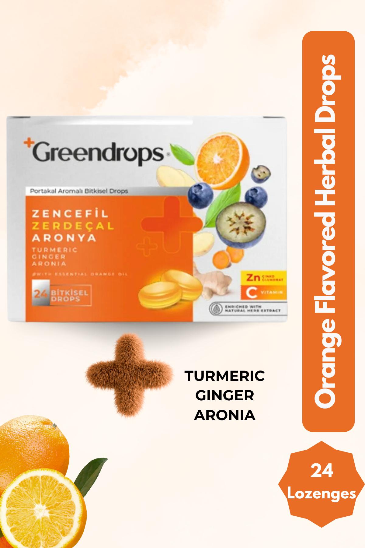 

Herbal Drops Throat Lozenge - Orange Flavored - Ginger, Turmeric And Aronia