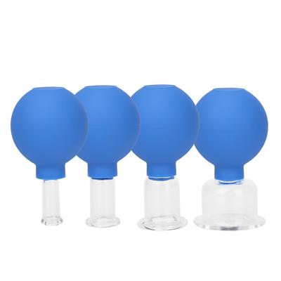 4pcs Anti Cellulite Suction Cup Ventosa Rubber Head Glasses Jar Vacuum Cupping Set Cans Body Face Massager Cellulite Health Care