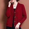Middle-aged Mother Sweater Cardigan Women's Short Western Style Spring and Autumn Outer Fashion Knitted Small Jacket Loose