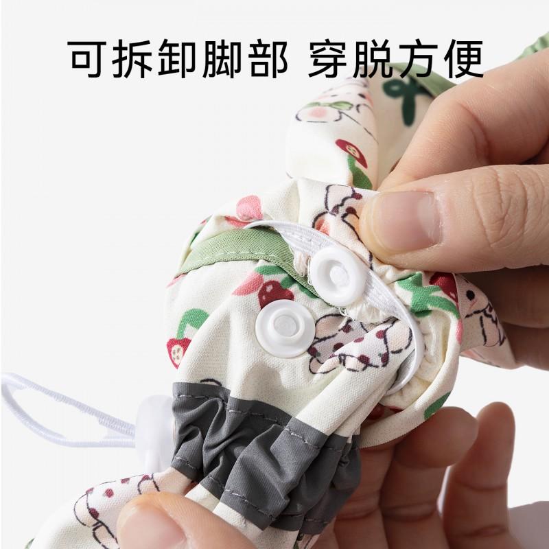 All-Season Waterproof Raincoat Small To Medium Dogs - Full-Body 4-Legged Hooded Pet Outfit With Cartoon Print