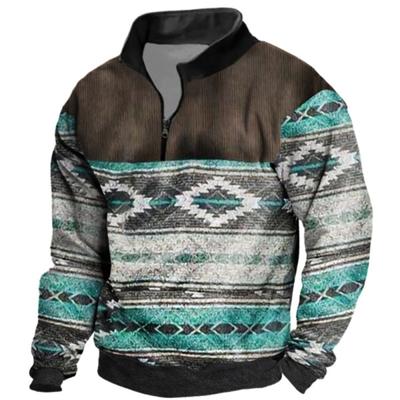 Heiß verkaufendes Sweatshirt mit Henley-Kragen und langen Ärmeln aus amerikanischer Volkskultur, lässiges Sweatshirt auf Lager