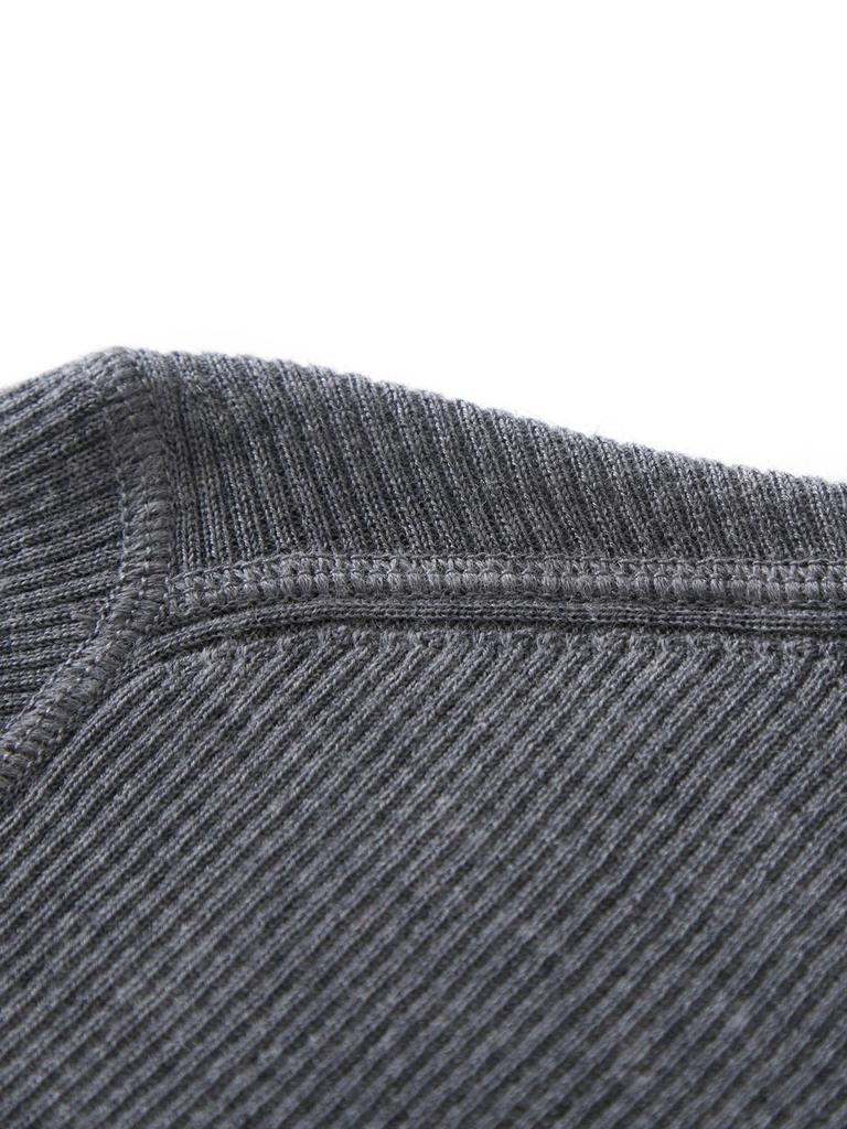 Women's 100% Fine Wool Ribbed Button-Up Cardigan, Round Neck Knitwear – Elegant & Versatile Jacket