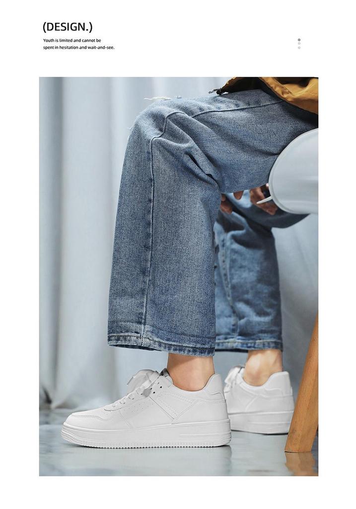 2026 Men's Spring Breathable Low-Top Skate Shoes - Versatile White Casual Trendy Sneakers