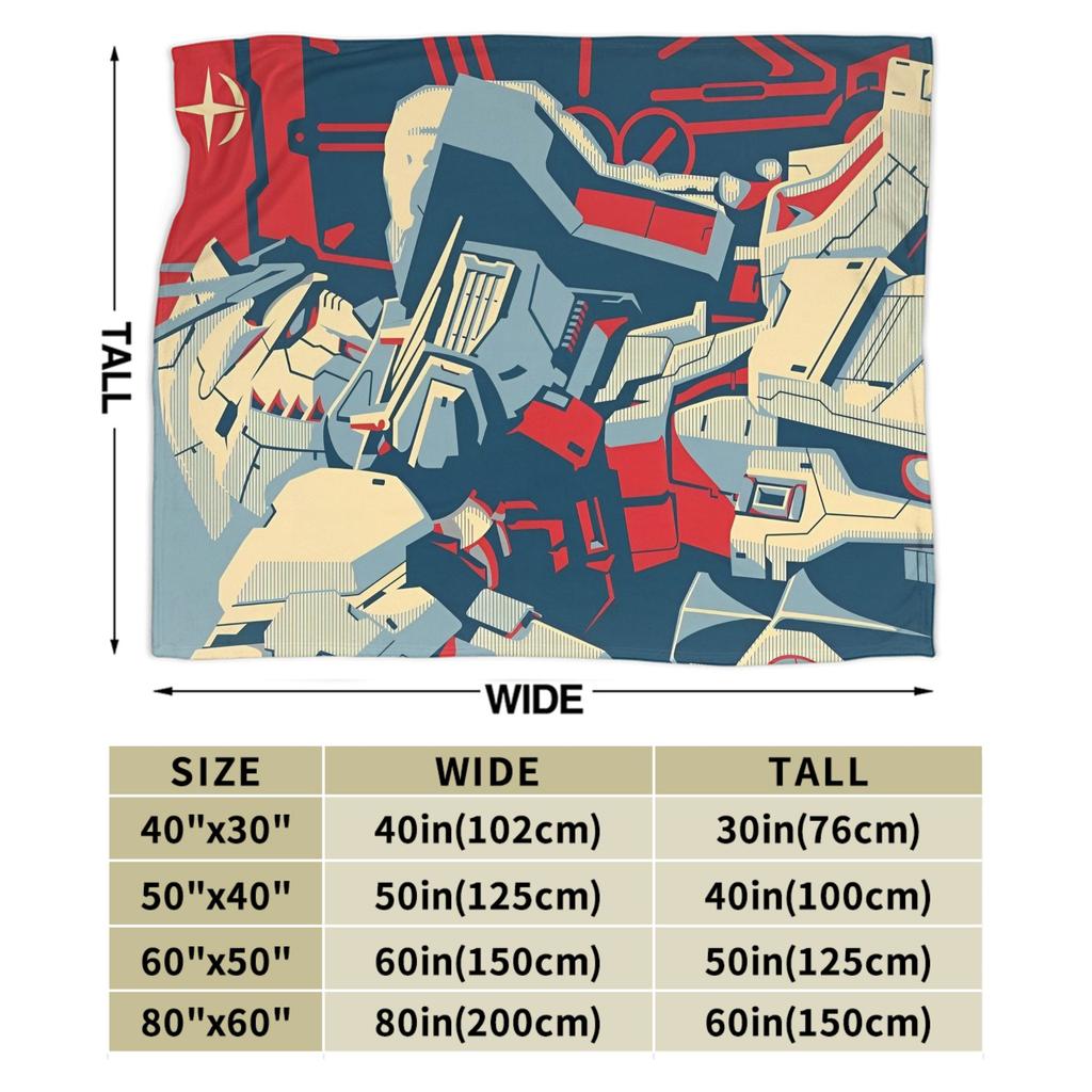 Gundam Flannel Blankets Winter Soft Durable Throw Blanket for Kids Adult Couch Chair Funny Bedspread Sofa Bed Cover
