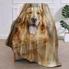 Cute Golden Retriever Dog Blanket Gifts for Women Girls Soft Warm Lightweight Cozy Plush Wooden Animal Dog Throw Blankets for Be