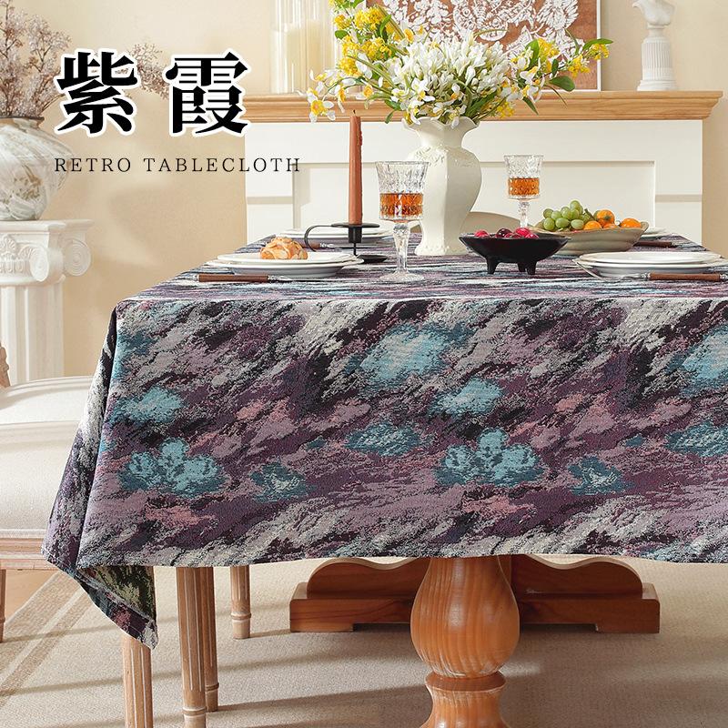 

Rustic-style Tablecloth for Home Use American-style Tablecloth with Tassels Atmospheric Table Mat Vintage-inspired Fabric Design 140x140cm