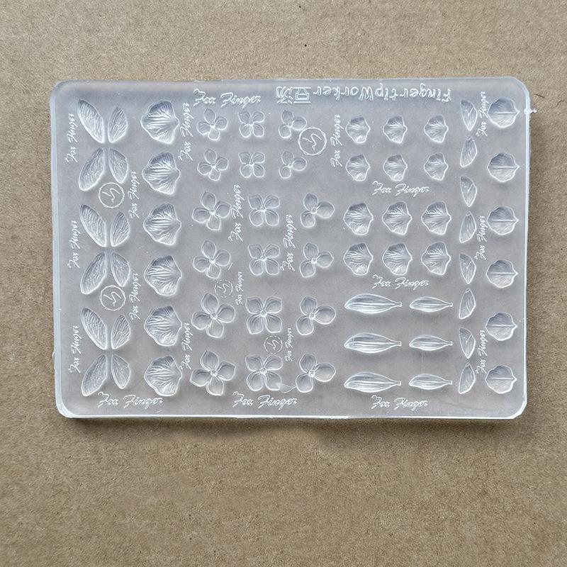 3D Silicone Flower Nail Carving Mold Butterfly Stamping Plate Nails Stencils Blossom Nail Template Thin And Washable