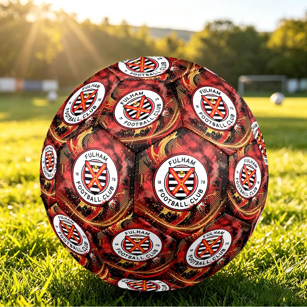 Ballon de Football Imprimé Fulham Football Taille 5, Ballon de Football Anti-Dérapant pour Match Adulte Souvenir pour les Fans de Football