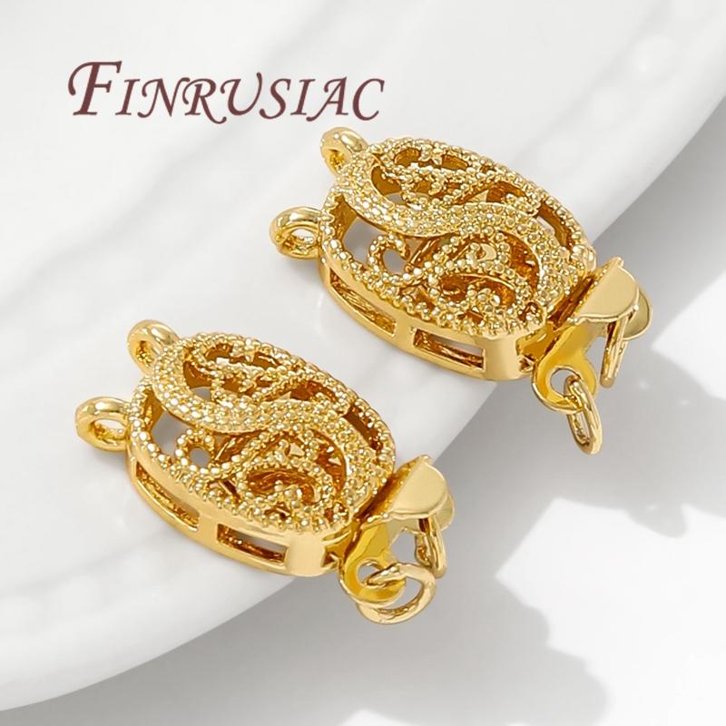 18K Gold Plated Bead Safety Clasp For Bracelets,Locks For Jewelry Making Accessories,Connectors Clasps Fittings