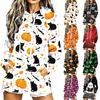 Women's Casual Long Sleeve Halloween Print Hoodie Pullover for Holiday Party