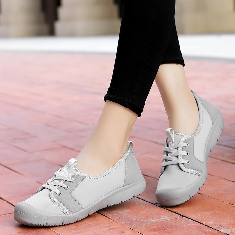 Women Low-cut Flat Shoes Breathable Lightweight Casual Walking Shoes Non-slip Soft Sole Outdoor Footwear for Traveling Driving