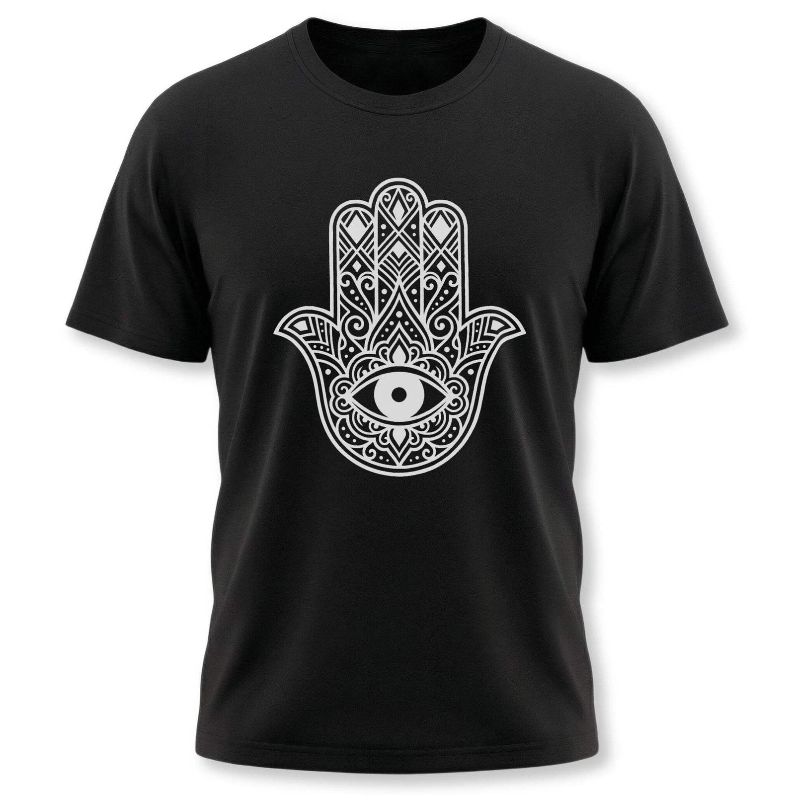 Hamsa Hand Evil Eye T-Shirt | Hand of Fatima Protection Symbol Graphic Tee XS