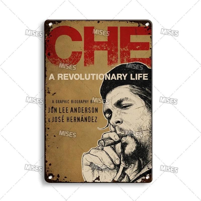 Che Guevara Metal Poster, Vintage Revolutionary Wall Art