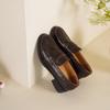 Cowhide Version! Low-soled Loafers for Women's 2025 Autumn and Winter New Versatile Commuting Lazy People Pedal Small Black Leather Shoes