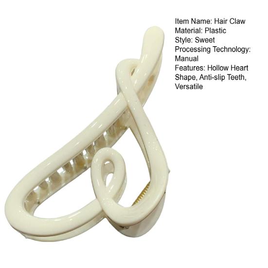 Women Hair Claw Hollow Heart Design Non-Slip Strong Grip Hairpins Back Head Shower Hair Clips Valentine Day Hair Accessories