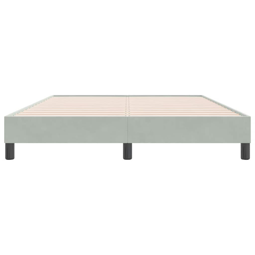 Łóżko Box Spring Bez Materaca Jasnoszary 140X220 Cm Aksamit