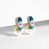 Vintage Multicolor Enamel Flower Round Hoop Earrings Boho Gold Color Circle Round Earrings Statement Jewelry Gifts for Women