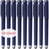 Black Gel Ink Rollerball Pens 0.7mm Gel Pens 2-in-1 Stylus Pens Medium Point Pen for Office, Black Ink (18 Pack-Blue)