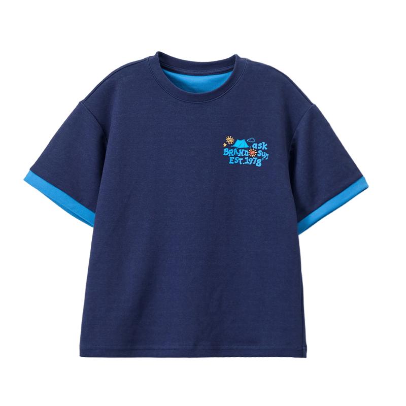 ASK JUNIOR Boys  Summer Sports Short-Sleeve T-Shirt 130 светло-синий