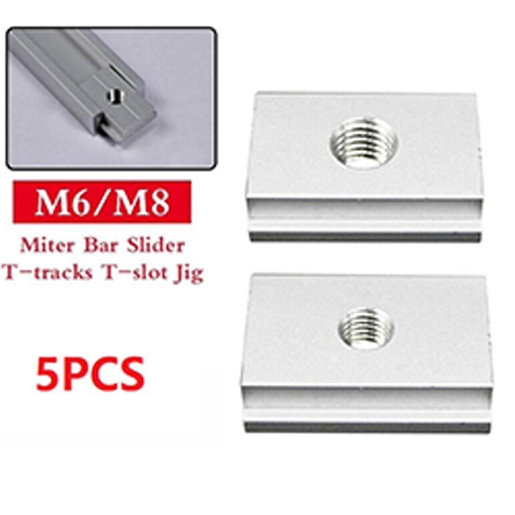 1.18x0.91x0.315inch T-track Slider Woodworking Tool Fastener T Slot Nut M6/M8 30*23*8mm Aluminum Alloy High Quality