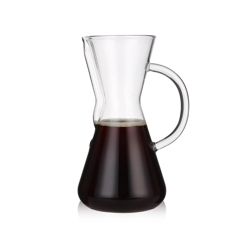 High Borosilicate Glass Coffee Pot with 304 Stainless Steel Double Filter