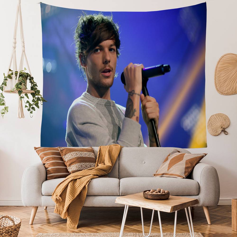 

Singer LLouis TTomlinson Music Colorful Tapestry Wall Hanging Hippie Flower Wall Carpets Dorm Decor Wall Art Decor 74x94cm(29x37in)